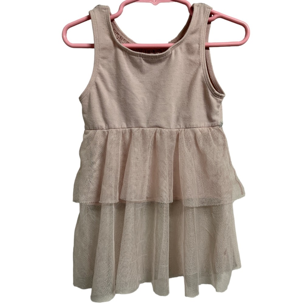 Freestyle Danskin Girls Light Pink Layered Crop Tank Top Size 6 Small Flare